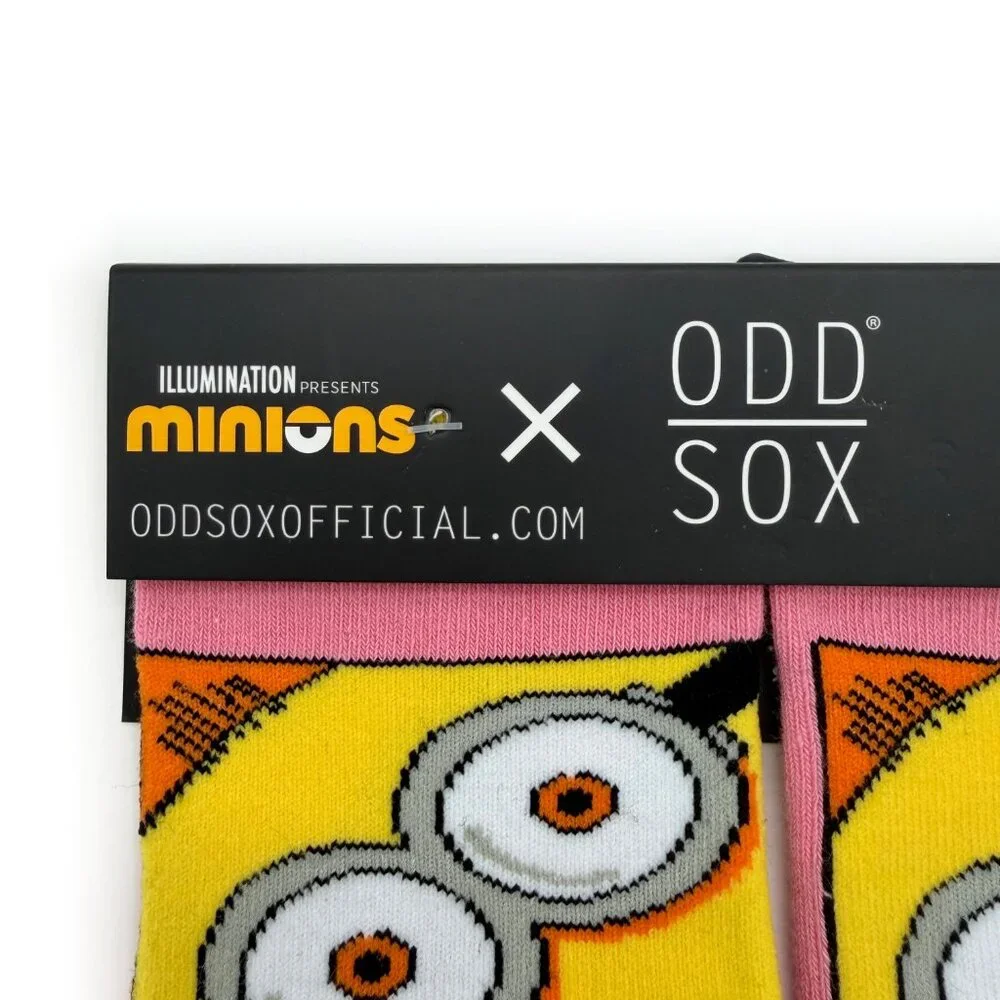 Odd Sox Minions Crew Socks Kids Boys Girls Pink Yellow Banana Fun Gift Movie